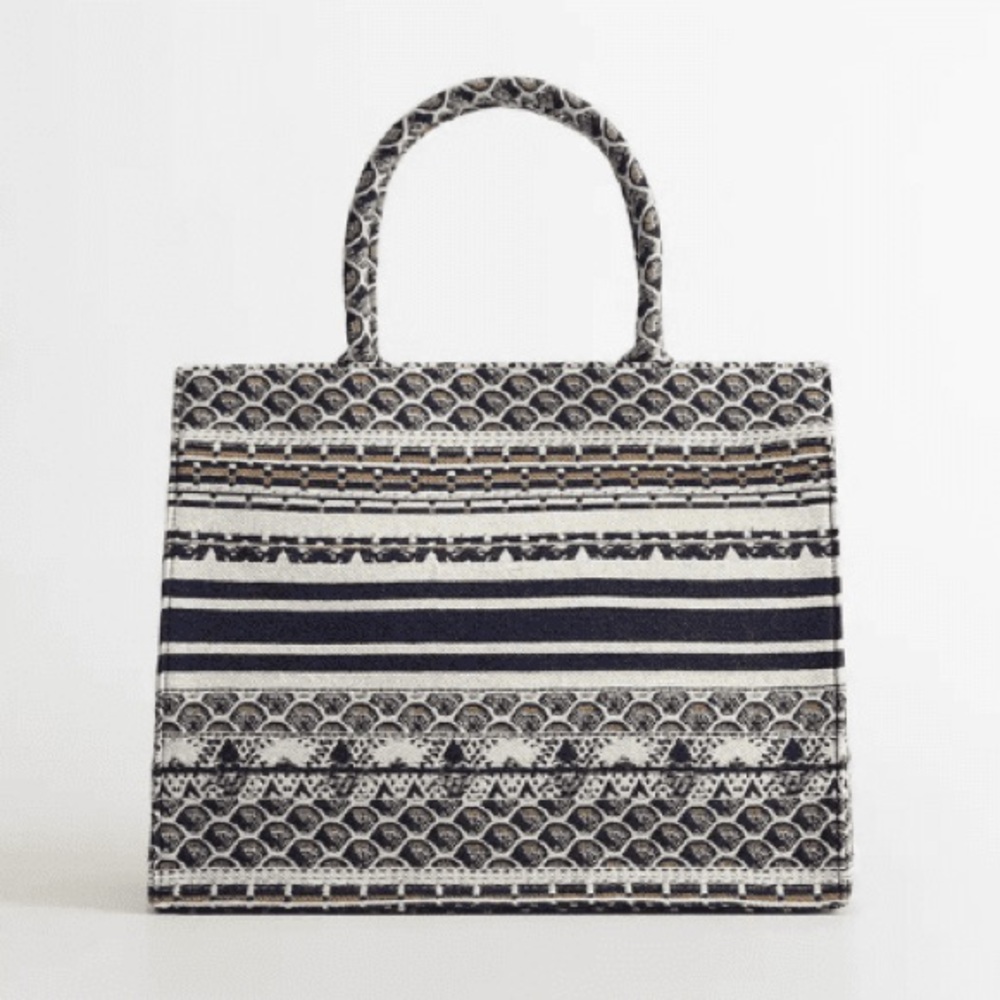 Mango Patterned Embroidered Tote Bag